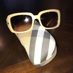 Burberry tan colored sunglasses with case